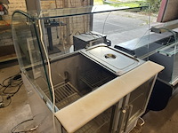 Gekoelde verkoopvitrine, toonbank met gebogen glazen opbouw en 2 glazen draaideuren, ggm gastro - afbeelding 3 van  8