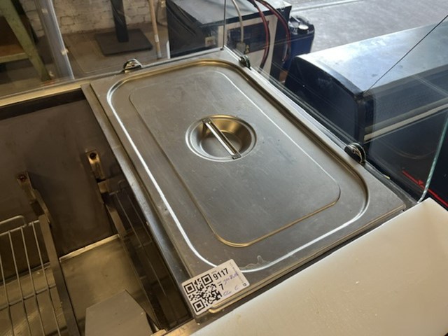 Gekoelde verkoopvitrine, toonbank met gebogen glazen opbouw en 2 glazen draaideuren, ggm gastro - afbeelding 4 van  8