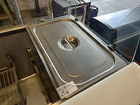 Gekoelde verkoopvitrine, toonbank met gebogen glazen opbouw en 2 glazen draaideuren, ggm gastro - afbeelding 4 van  8