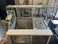 Gekoelde verkoopvitrine, toonbank met gebogen glazen opbouw en 2 glazen draaideuren, ggm gastro - afbeelding 5 van  8