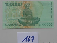 Geldbriefje 100.000 dinara kroatië