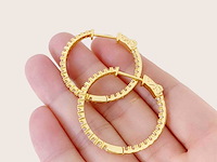 Gele exclusieve creolen volledig gezet briljanten - afbeelding 2 van  9