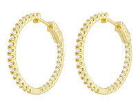 Gele exclusieve creolen volledig gezet briljanten - afbeelding 4 van  9