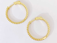 Gele exclusieve creolen volledig gezet briljanten - afbeelding 6 van  9