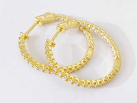 Gele exclusieve creolen volledig gezet briljanten - afbeelding 7 van  9