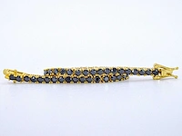 Gele moissaniet tennisarmband zwart