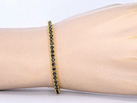 Gele moissaniet tennisarmband zwart - afbeelding 7 van  7