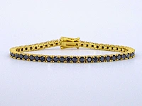 Gele moissaniet tennisarmband zwart - afbeelding 4 van  7