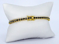 Gele moissaniet tennisarmband zwart - afbeelding 1 van  7