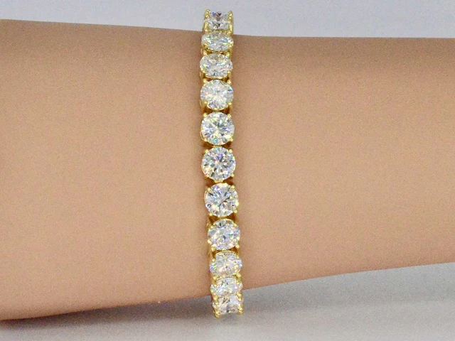 Gele moissaniet tennisarmband - afbeelding 2 van  6