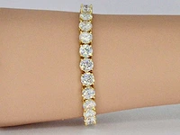 Gele moissaniet tennisarmband - afbeelding 2 van  6