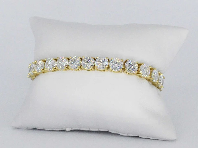 Gele moissaniet tennisarmband - afbeelding 4 van  6