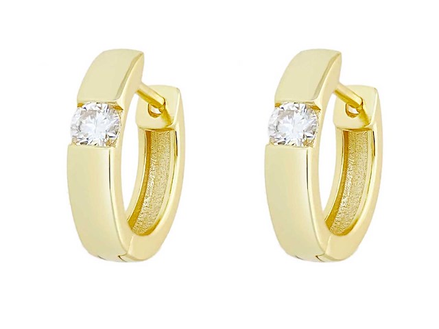 Gele oorbellen met briljant gezet - afbeelding 1 van  8