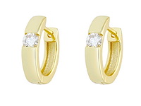 Gele oorbellen met briljant gezet - afbeelding 1 van  8