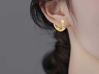 Gele oorbellen met briljant gezet - afbeelding 2 van  8