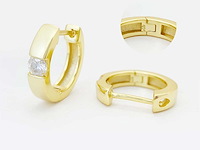 Gele oorbellen met briljant gezet - afbeelding 8 van  8