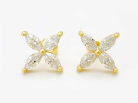 Gele oorknoppen marquise gezet - afbeelding 1 van  9