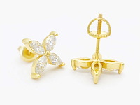 Gele oorknoppen marquise gezet - afbeelding 5 van  9