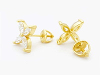 Gele oorknoppen marquise gezet - afbeelding 7 van  9