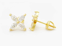 Gele oorknoppen marquise gezet - afbeelding 8 van  9