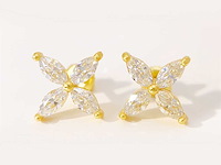 Gele oorknoppen marquise gezet - afbeelding 9 van  9