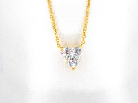 Gele solitair halsketting met hartvorm briljant van hoge kwaliteit - afbeelding 6 van  7