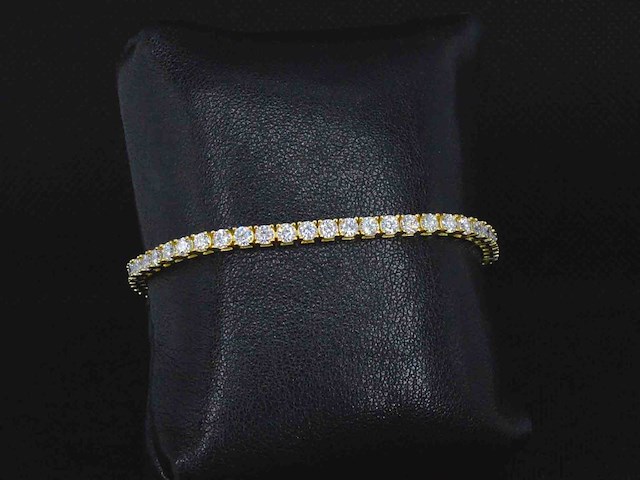Gele tennisarmband briljanten - afbeelding 2 van  4