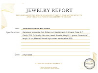 Gele tennisarmband briljanten - afbeelding 3 van  4