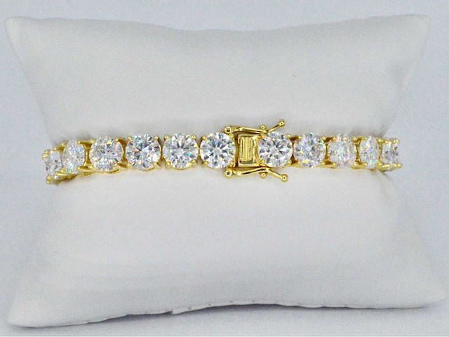 Gele tennisarmband briljanten - afbeelding 4 van  6