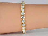 Gele tennisarmband met briljanten - afbeelding 1 van  5