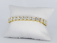 Gele tennisarmband met briljanten - afbeelding 4 van  5