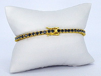 Gele tennisarmband met zwarte briljanten - afbeelding 5 van  5