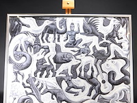 Gelegde puzzel m.c. escher ingelijst - afbeelding 2 van  5