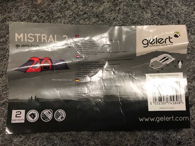 Gelert mistral 2 persoons kampeertent - afbeelding 2 van  3
