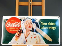 Gelithografeerde tinnen coca cola reclame - afbeelding 1 van  6