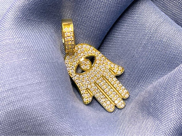 Gelukshanger volledig gezet briljanten - afbeelding 1 van  5