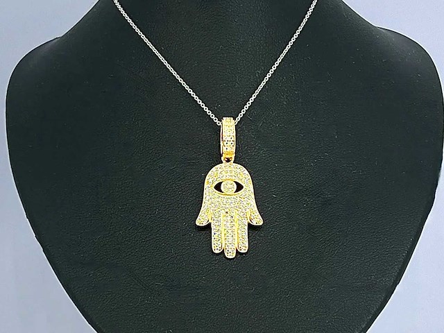 Gelukshanger volledig gezet briljanten - afbeelding 5 van  5