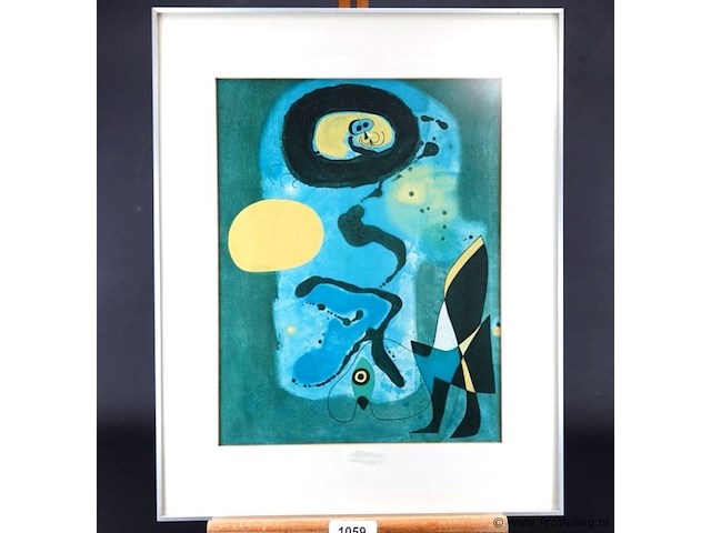 Gemengde techniek in passe-partout en in wissellijst - afbeelding 1 van  5