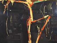 Gemengde techniek, maya wildevuur, gekruisigd