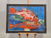 Gemengde techniek, maya wildevuur, vis, 1998 - afbeelding 2 van  8