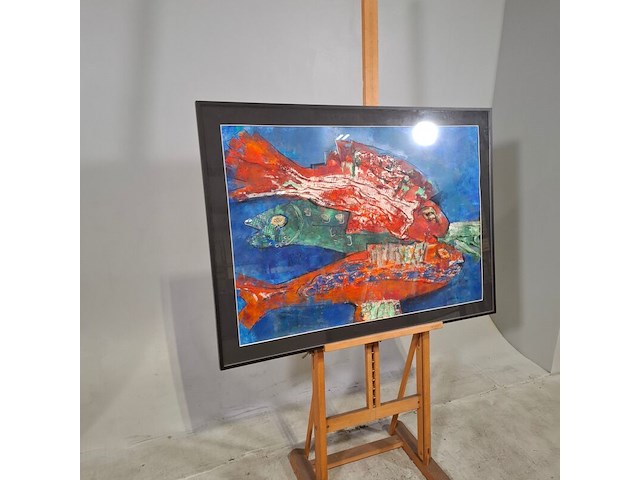 Gemengde techniek, maya wildevuur, vis, 1998 - afbeelding 3 van  8