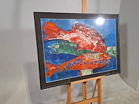 Gemengde techniek, maya wildevuur, vis, 1998 - afbeelding 3 van  8