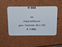 Gemengde techniek, maya wildevuur, vis, 1998 - afbeelding 8 van  8