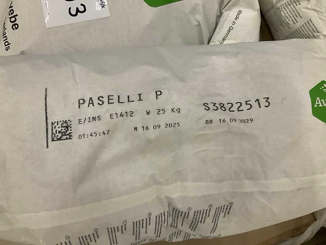 Gemodificeerd aardappelzetmeel paselli p (e1412) 25kg (4x) - afbeelding 1 van  2