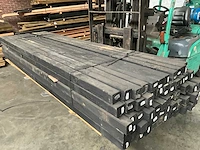 Genen tuinpaal zwart geïmpregneerd - 270x6,8x6,8 cm (20x) - afbeelding 3 van  3