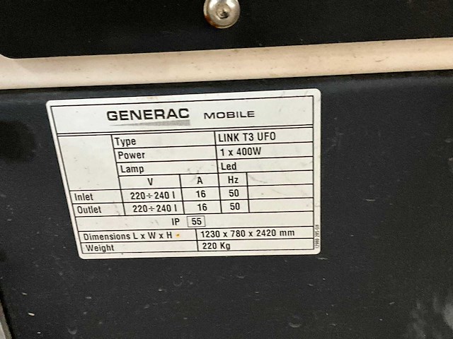 Generac link t3 ufo mobiele bouwlamp - afbeelding 2 van  10
