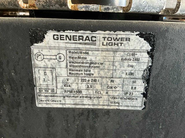 Generac tower light cube+ stationaire lichtmast - afbeelding 6 van  15
