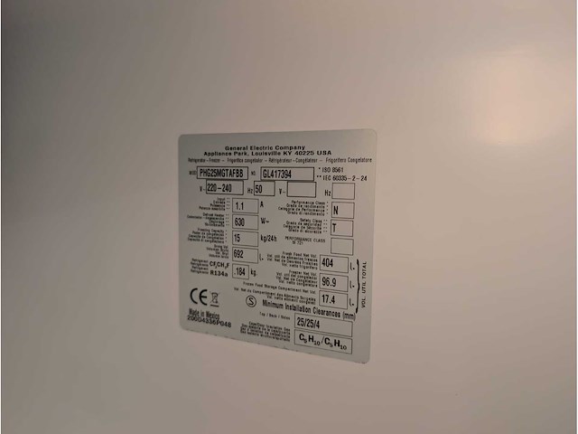 General electric - phg25mgtafbb - amerikaanse koelkast - afbeelding 3 van  3
