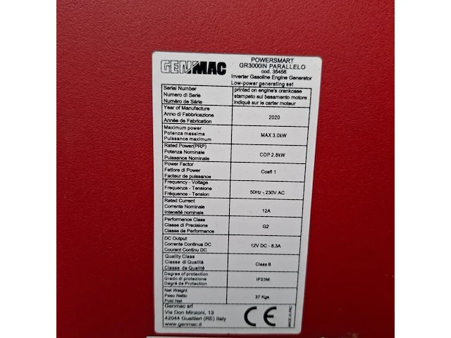 Generator genmac, gr3000in, bouwjaar 2020 - afbeelding 4 van  6