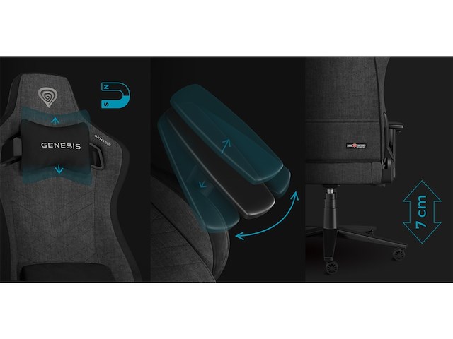 Genesis nitro 660 gaming stoel zwart/grijs - afbeelding 3 van  4